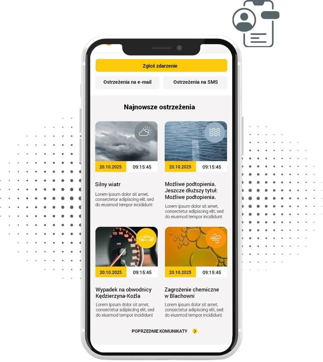 Aplikacja mobilna Zarządzania kryzysowego